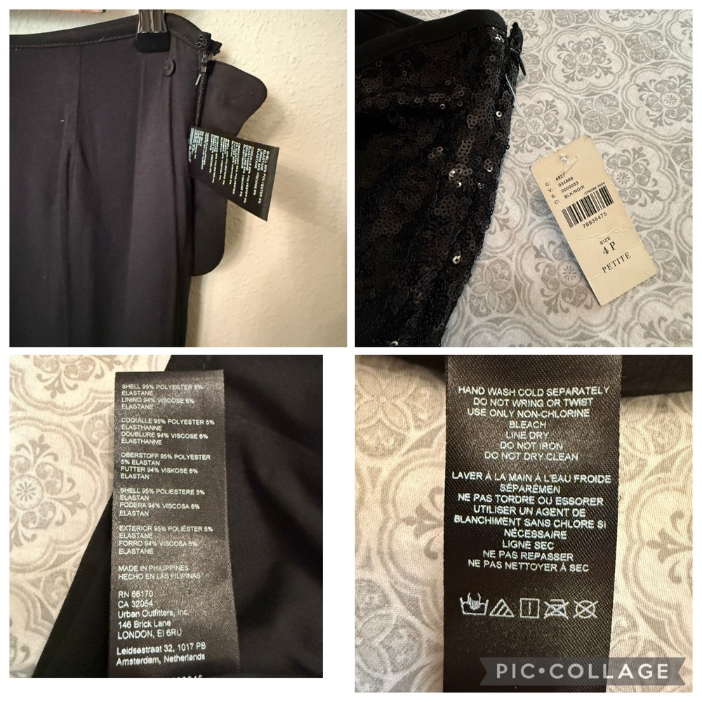 NWT Anthropologie Joni Sequin Flare Pants Black Cocktail Disco Holiday Size 4P - Picture 11 of 16